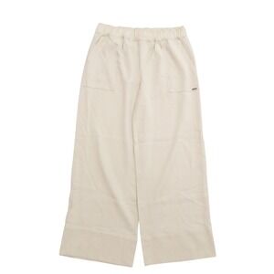 Cozy Earth Wide Leg Linen Blend Pants Pull On Beige Elastic Waist Size Medium